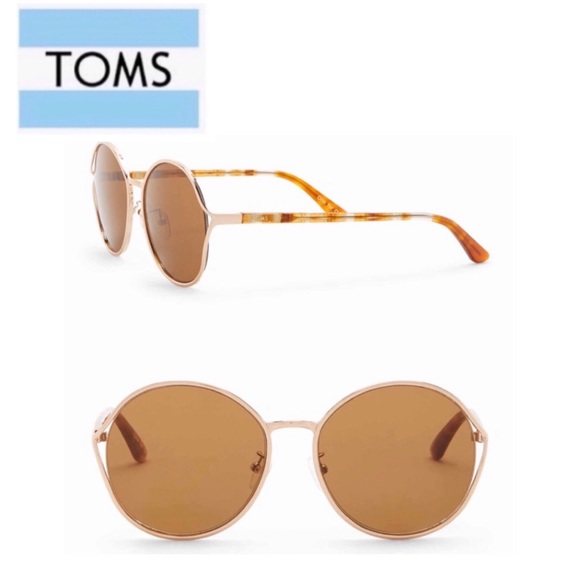 Toms Accessories - TOMS 58mm “Blythe” Round Sunglasses NWT Gold/Brown